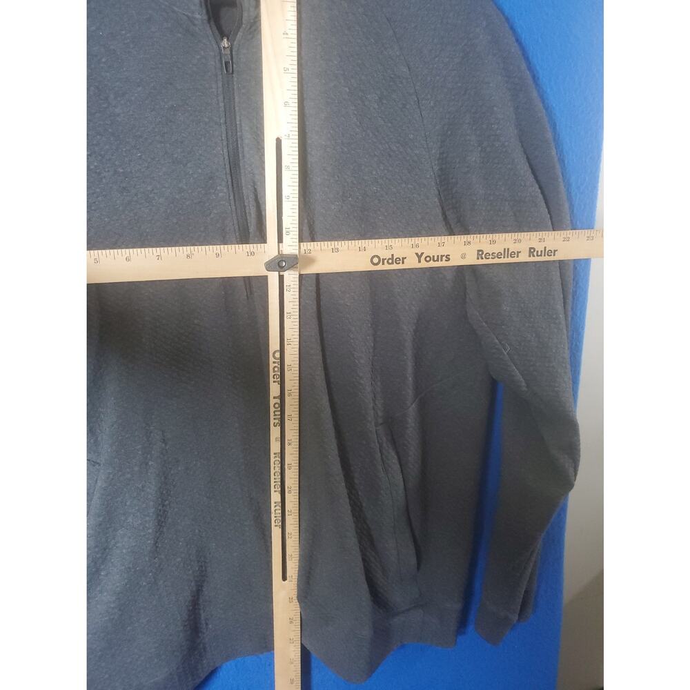 Lululemon Men L Full Zip Sweater Jacket Mock Neck Knit Gray Pockets Activewear - Picture 11 of 16